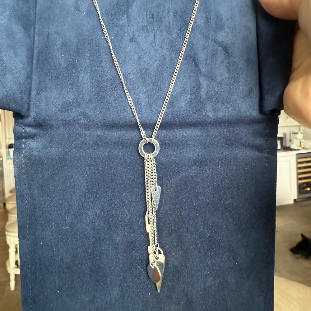 Elegant Silver Necklace with 4 Charms